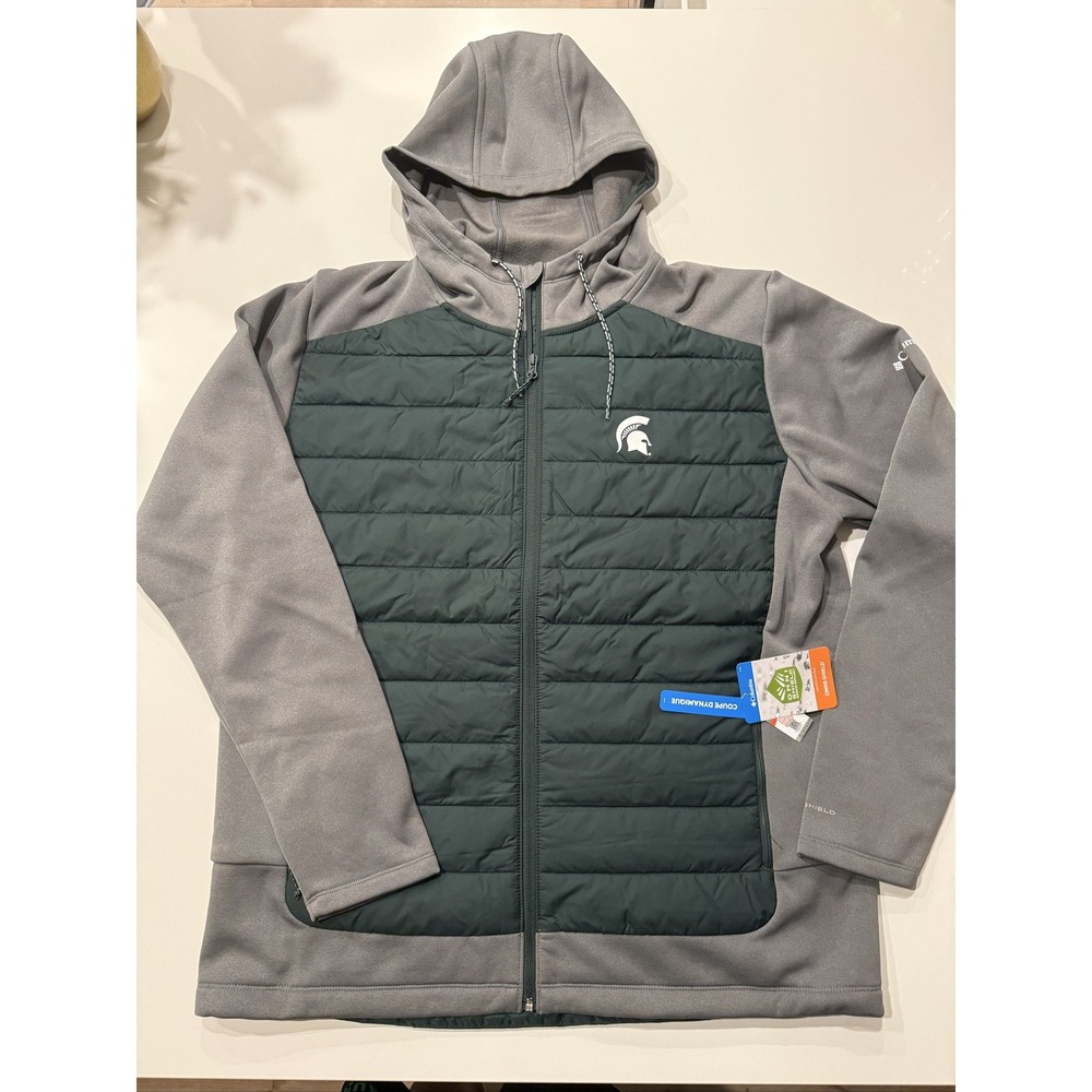 Columbia Michigan State Spartans Men Out-Shield Hybrid Full-Zip Hoodie XL Gray